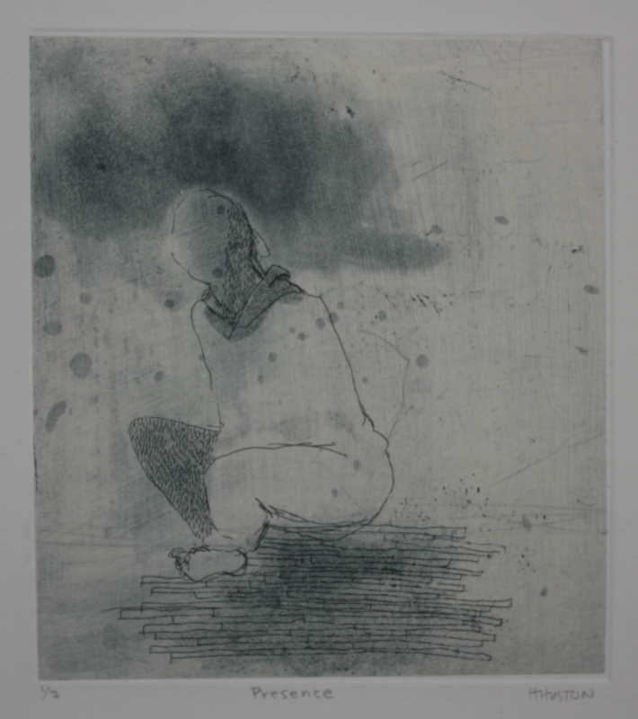 Presence (Etching and Chine Colle) 5" x 4 1/4" 